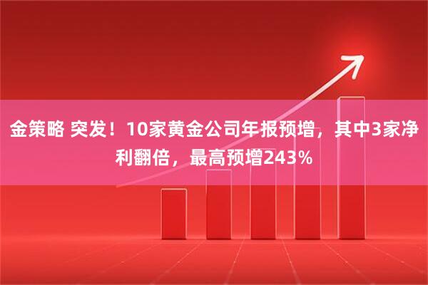 金策略 突发！10家黄金公司年报预增，其中3家净利翻倍，最高预增243%
